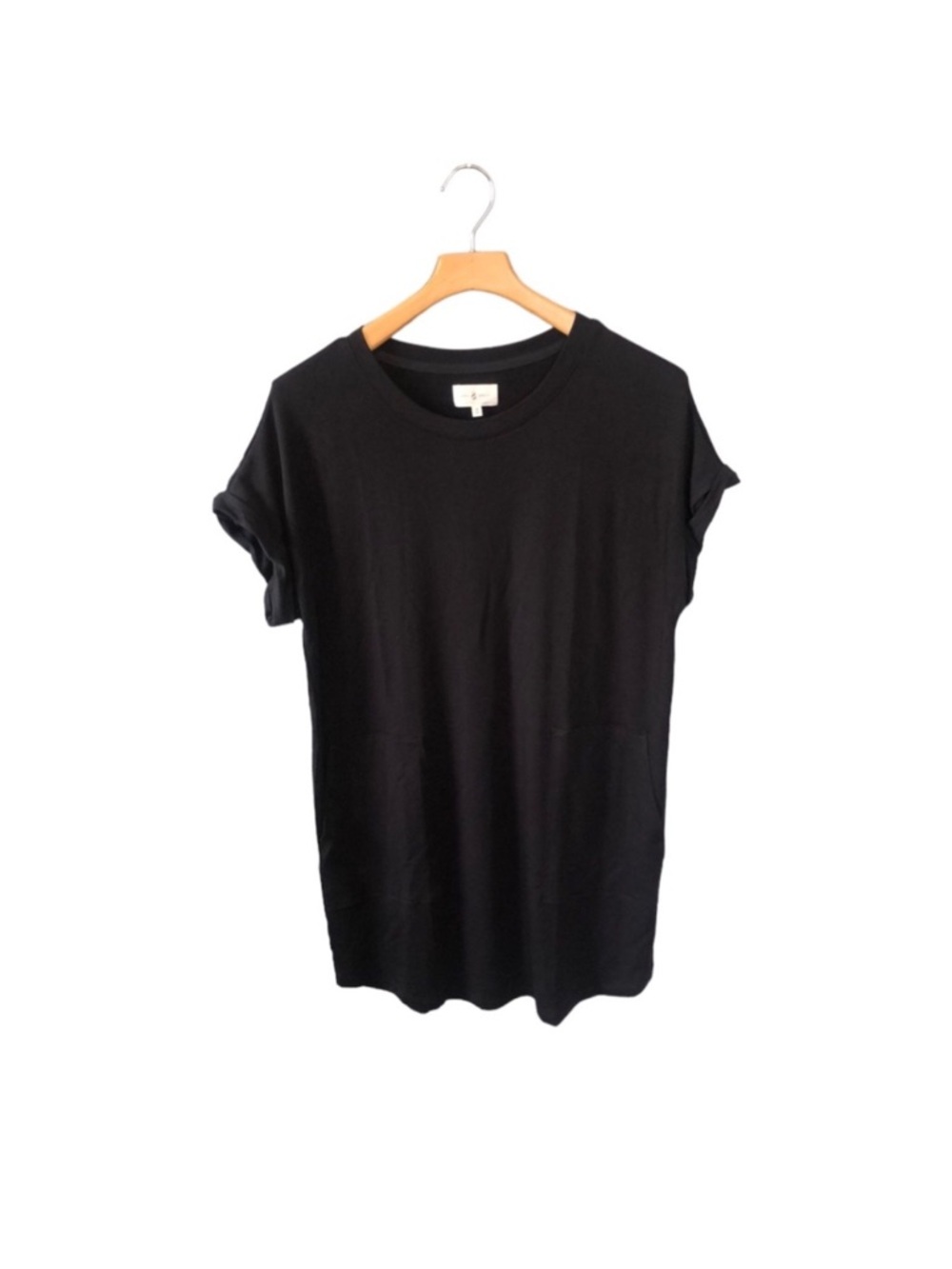 Lou & Grey Black Short Sleeve T-Shirt Crewneck Dress Size Medium